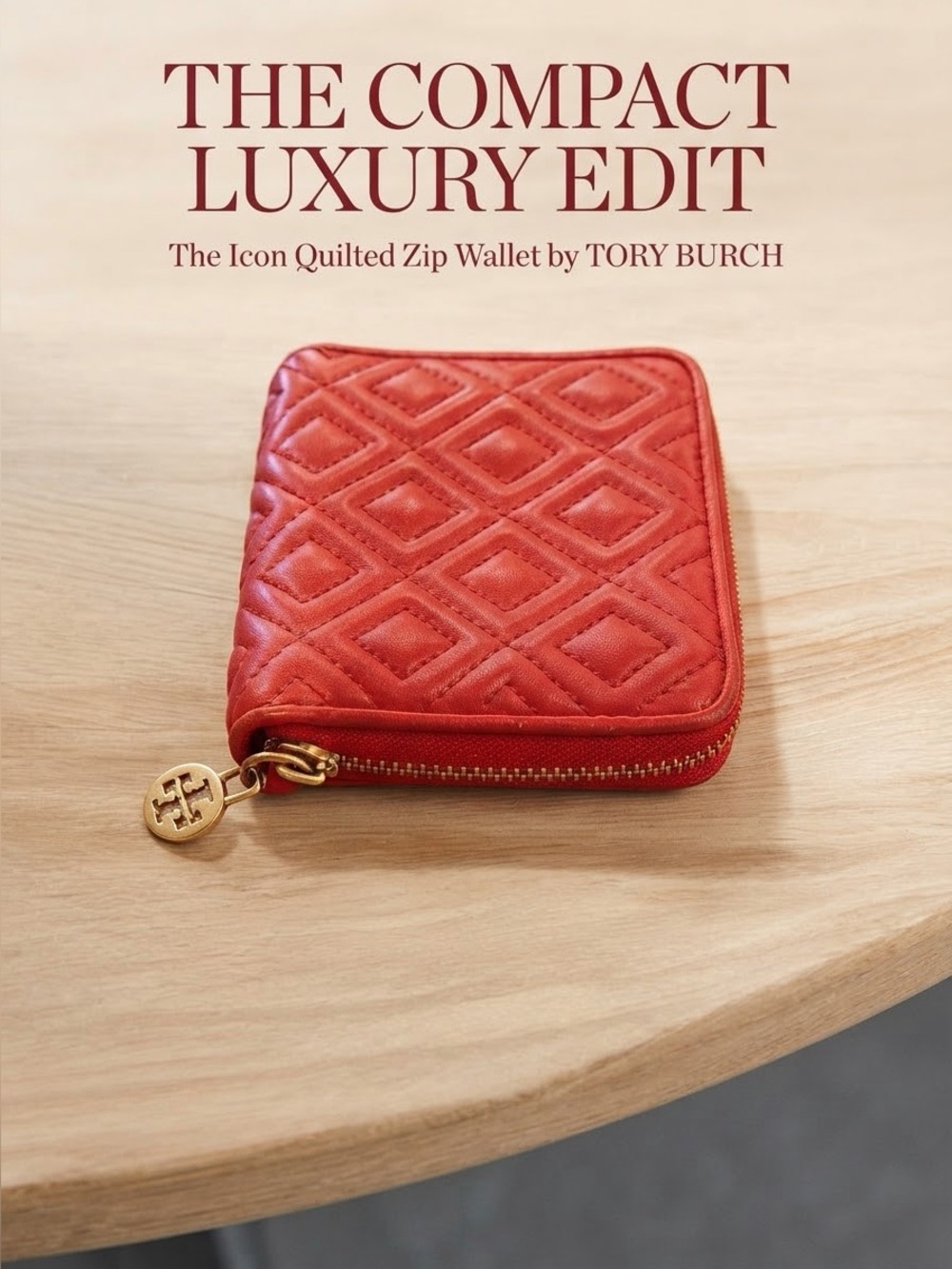 Tory Burch Cherry Red Quilted Leather Zip Wallet 
EUC – Authentic & Gorgeous!